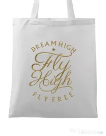 Sacosa din panza Fly High Alb