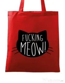 Sacosa din panza Fucking meow Rosu