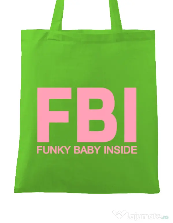 Sacosa din panza Funky baby inside Verde mar