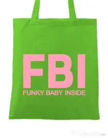 Sacosa din panza Funky baby inside Verde mar