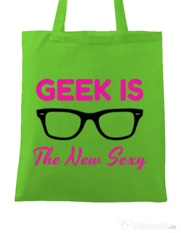 Sacosa din panza Geek is the new sexy Verde mar