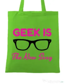 Sacosa din panza Geek is the new sexy Verde mar