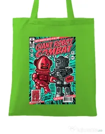 Sacosa din panza Giant robot combat Verde mar