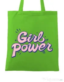 Sacosa din panza Girl power Verde mar