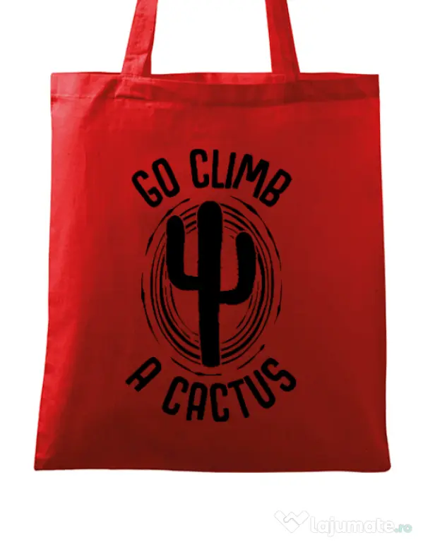 Sacosa din panza Go climb a cactus Rosu
