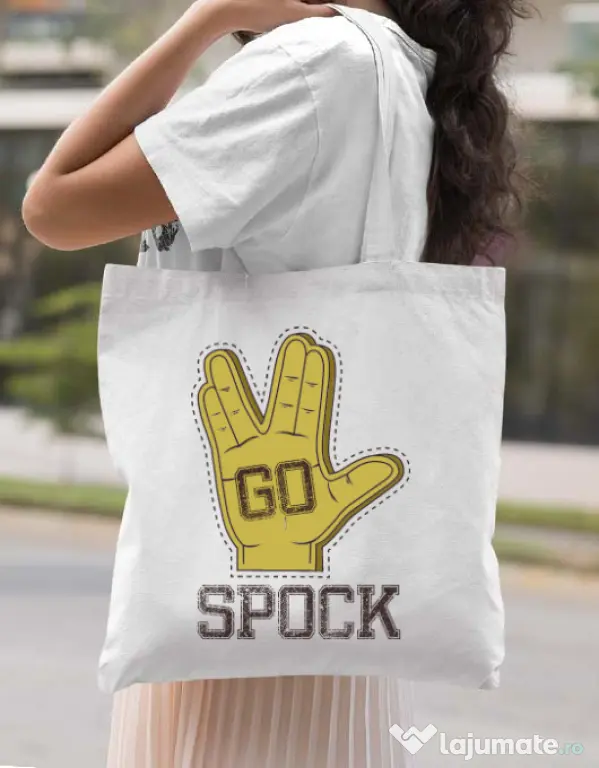 Sacosa din panza Go spock Alb
