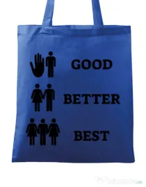 Sacosa din panza Good better best Albastru regal