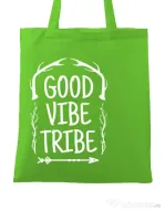 Sacosa din panza Good vibe tribe Verde mar