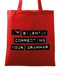 Sacosa din panza Grammar nazi Rosu