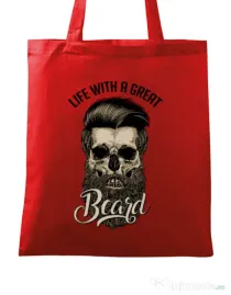 Sacosa din panza Great beard Rosu
