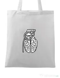 Sacosa din panza Grenade Brain Alb