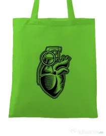Sacosa din panza Grenade Heart Verde mar