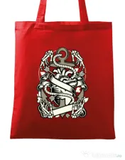 Sacosa din panza Heart and Anchor Rosu 