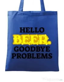 Sacosa din panza Hello beer Albastru regal