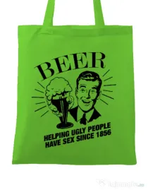 Sacosa din panza Helping beer Verde mar
