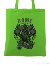 Sacosa din panza Home Is Where Verde mar