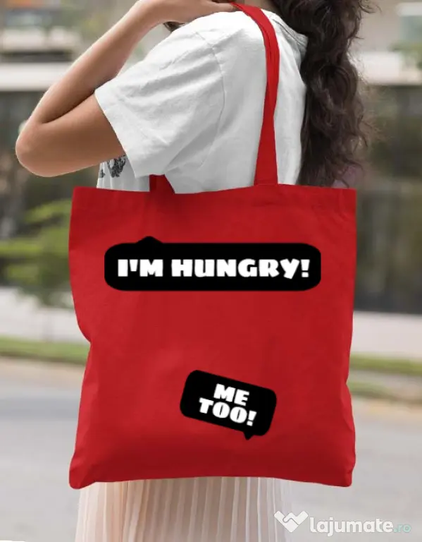 Sacosa din panza Hungry Mommy Rosu