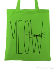 Sacosa din panza I am a cat Verde mar