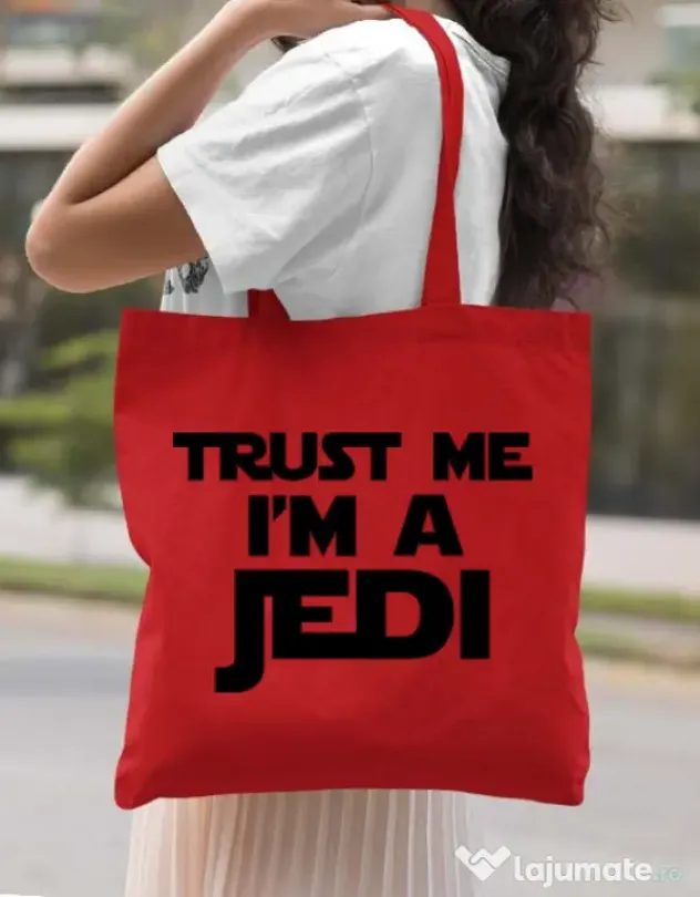 Sacosa din panza I am a jedi Rosu