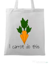 Sacosa din panza I carrot do this Alb