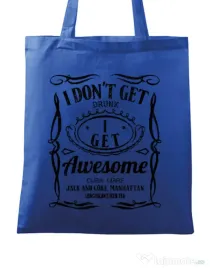 Sacosa din panza I get awesome Albastru regal