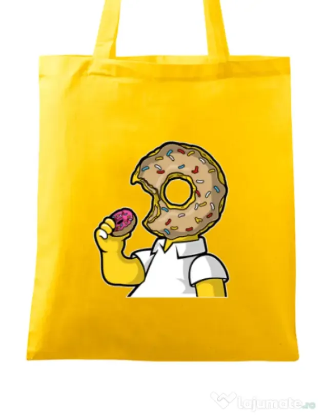 Sacosa din panza I Like Donut Galben