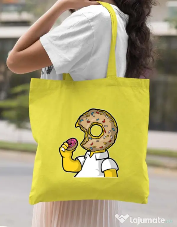 Sacosa din panza I Like Donut Galben