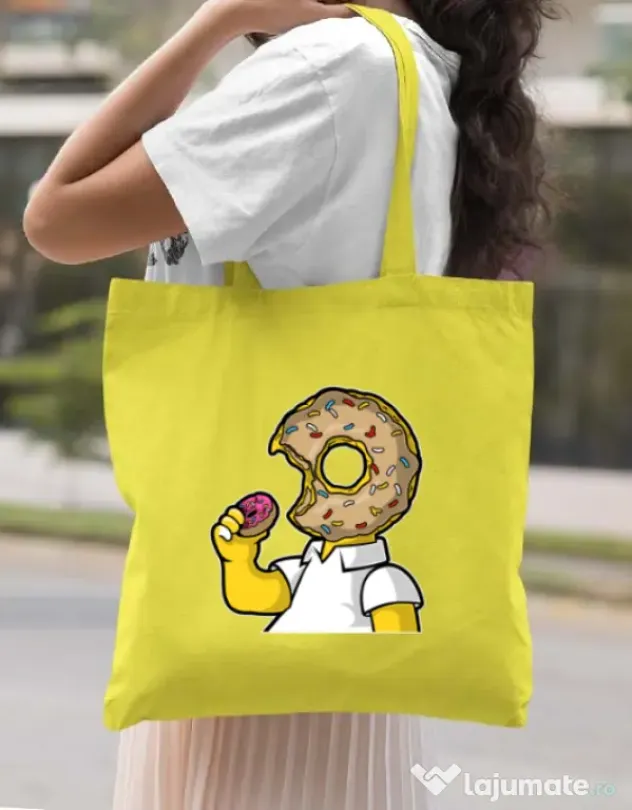 Sacosa din panza I Like Donut Galben