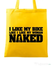 Sacosa din panza I like my bike Galben