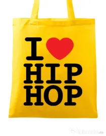 Sacosa din panza I love hip hop Galben