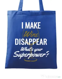Sacosa din panza I make wine disappear Albastru regal
