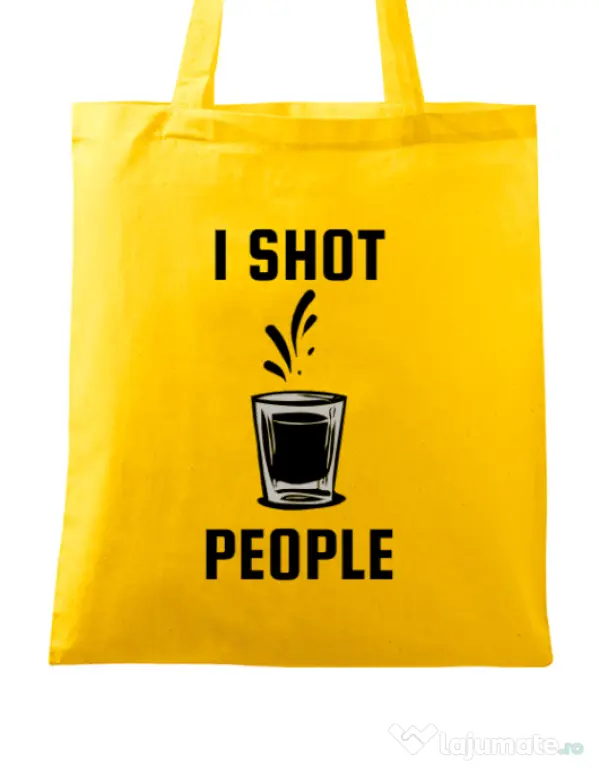 Sacosa din panza I shot people Galben