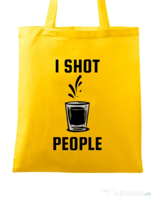 Sacosa din panza I shot people Galben