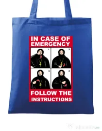 Sacosa din panza In case of emergency Albastru regal