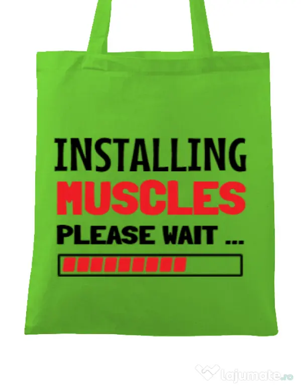 Sacosa din panza Installing Muscles Verde mar