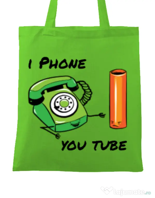 Sacosa din panza Iphone youtube Verde mar