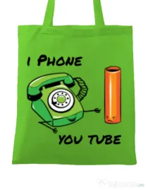 Sacosa din panza Iphone youtube Verde mar
