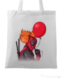 Sacosa din panza IT is Deadpool Alb