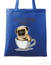 Sacosa din panza Its Coffee Time Albastru regal