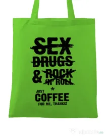 Sacosa din panza Just coffee for me Verde mar