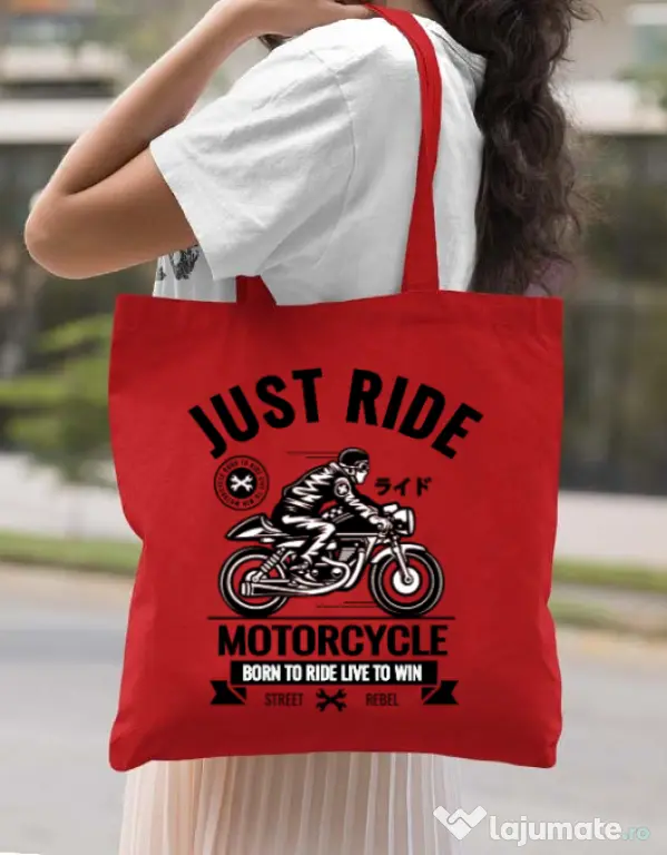 Sacosa din panza Just ride Rosu