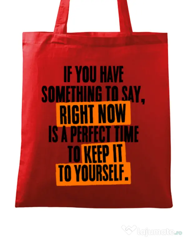 Sacosa din panza Keep it to yourself Rosu