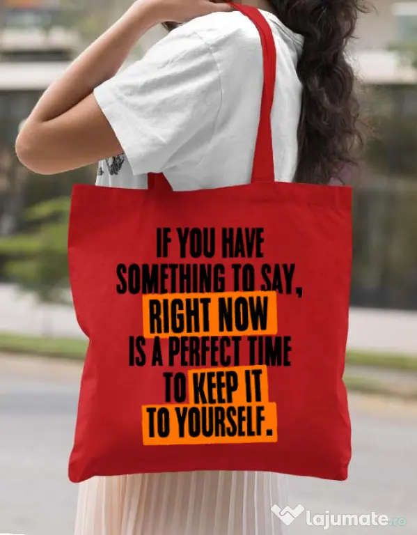 Sacosa din panza Keep it to yourself Rosu