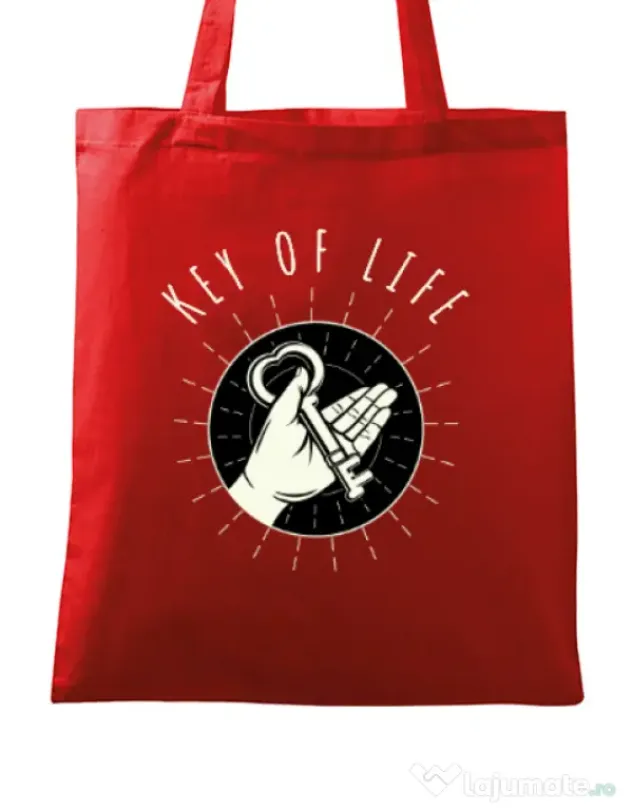 Sacosa din panza Key Of Life Rosu