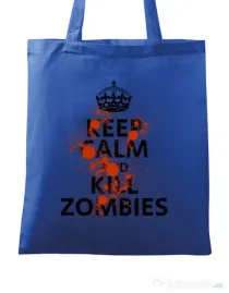 Sacosa din panza Kill zombies Albastru regal