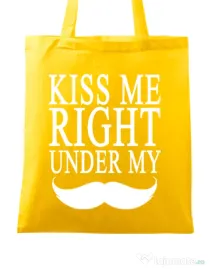 Sacosa din panza Kiss me right under Galben
