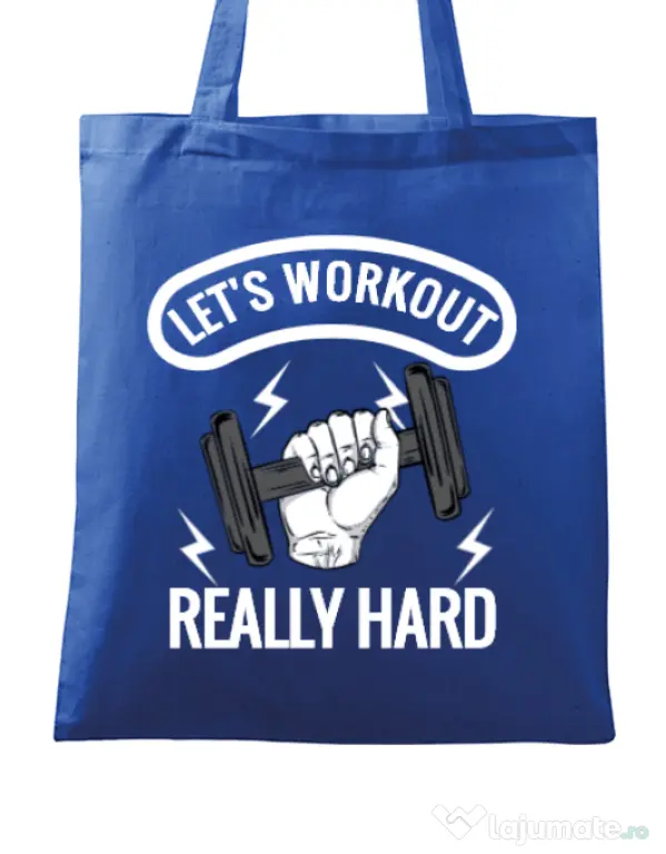 Sacosa din panza Let’s workout Albastru regal