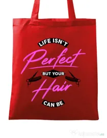 Sacosa din panza Life isnt perfect Rosu