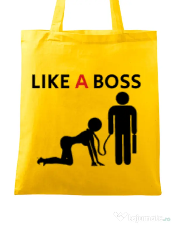 Sacosa din panza Like a boss Galben