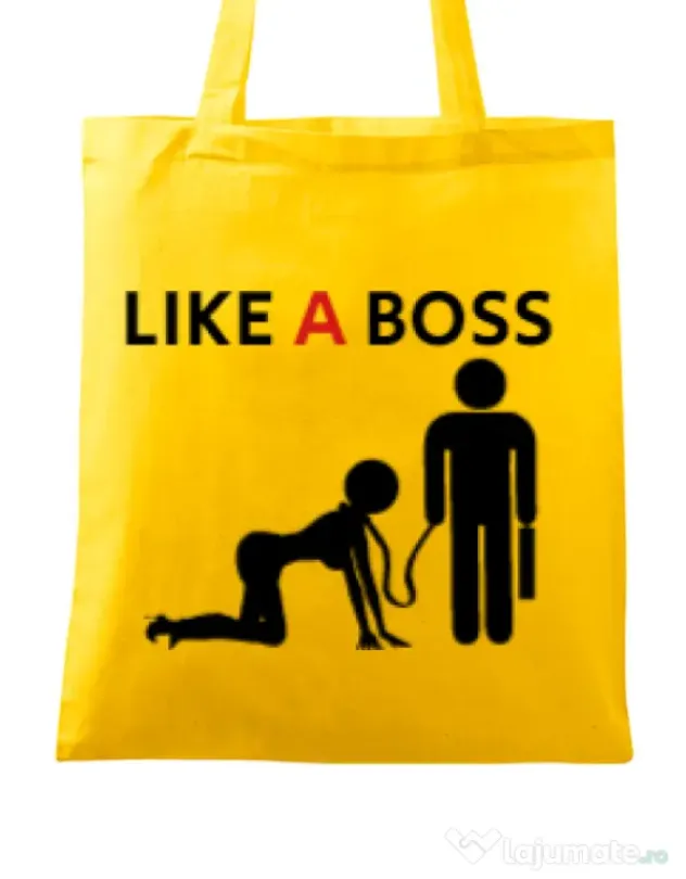 Sacosa din panza Like a boss Galben